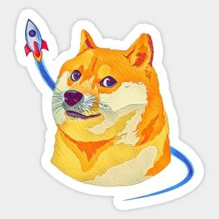 Dogecoin To The Moon Sticker